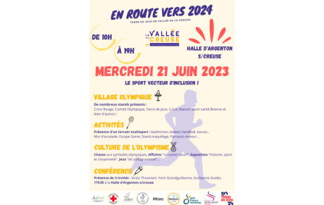 Evènement - En route vers 2024 ! 21 juin 2023 - Halle d'Argenton - sur - Creuse